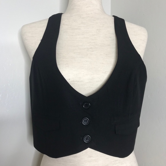 Forever Cropped Underbust Black Vest 